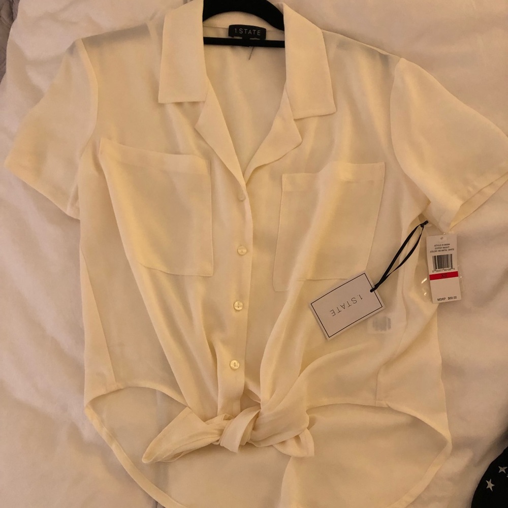 Button Down Tee w/ Front Tie
